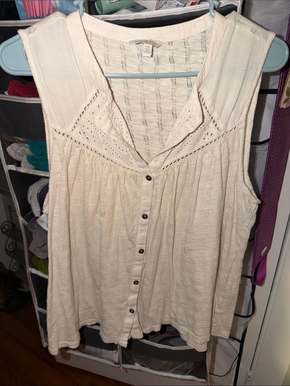 Lucky Brand Lace Tank Top L